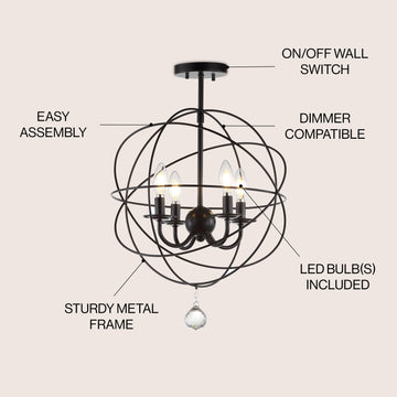 Alma 12" Metal LED Flush Mount - JONATHAN Y